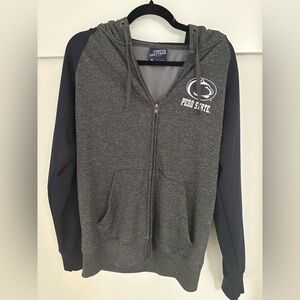 Campus Heritage Gray and Navy Penn State Zip-Up Hoodie